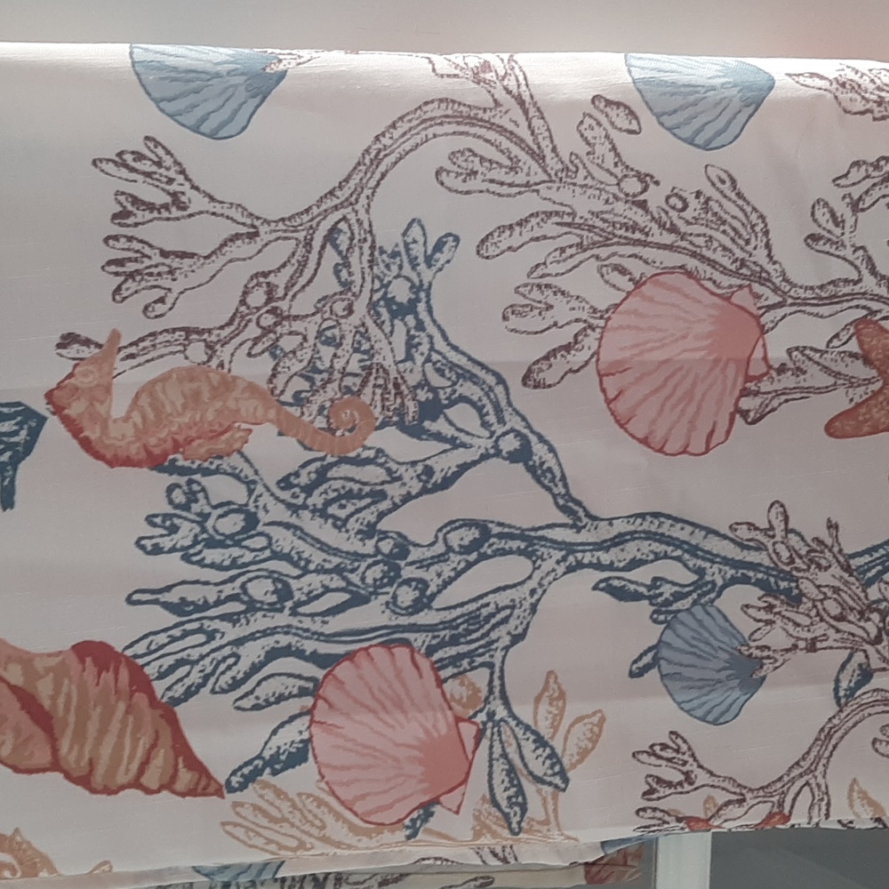Fabric Shower Curtain and Bath Window Curtain